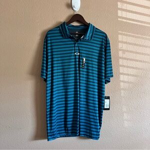 Oakley Bicolor Striped Polo Shirt Size XXL NWT
